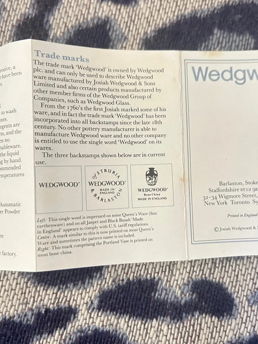Wedgwood Blue Jasperware Plate with Embossed Backstamp New Old Stock